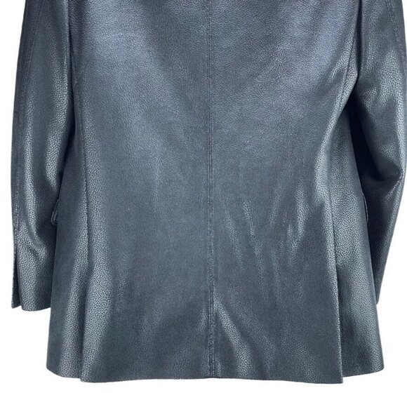 Camiloni Italia Black Blazer Jacket Mens Size 42L Polyester & PU - Picture 10 of 15